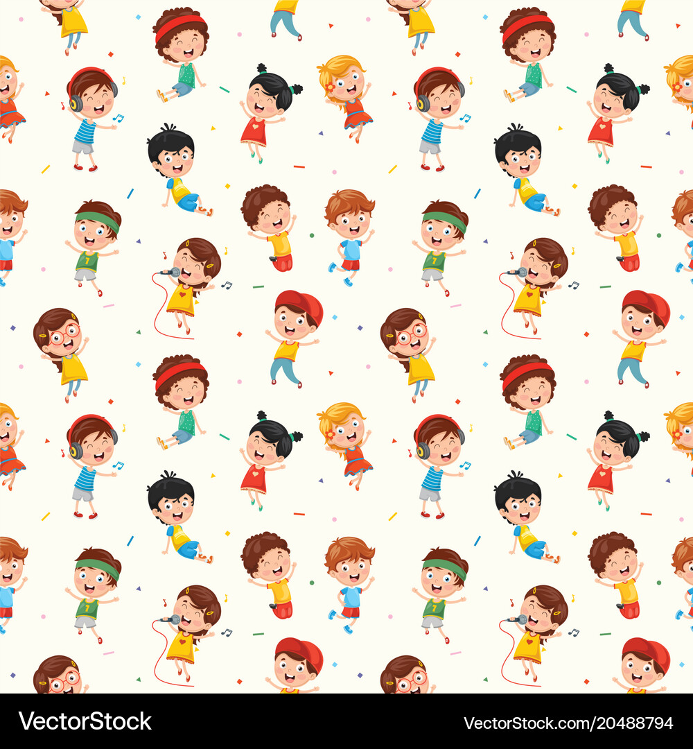 Kids seamless pattern Royalty Free Vector Image