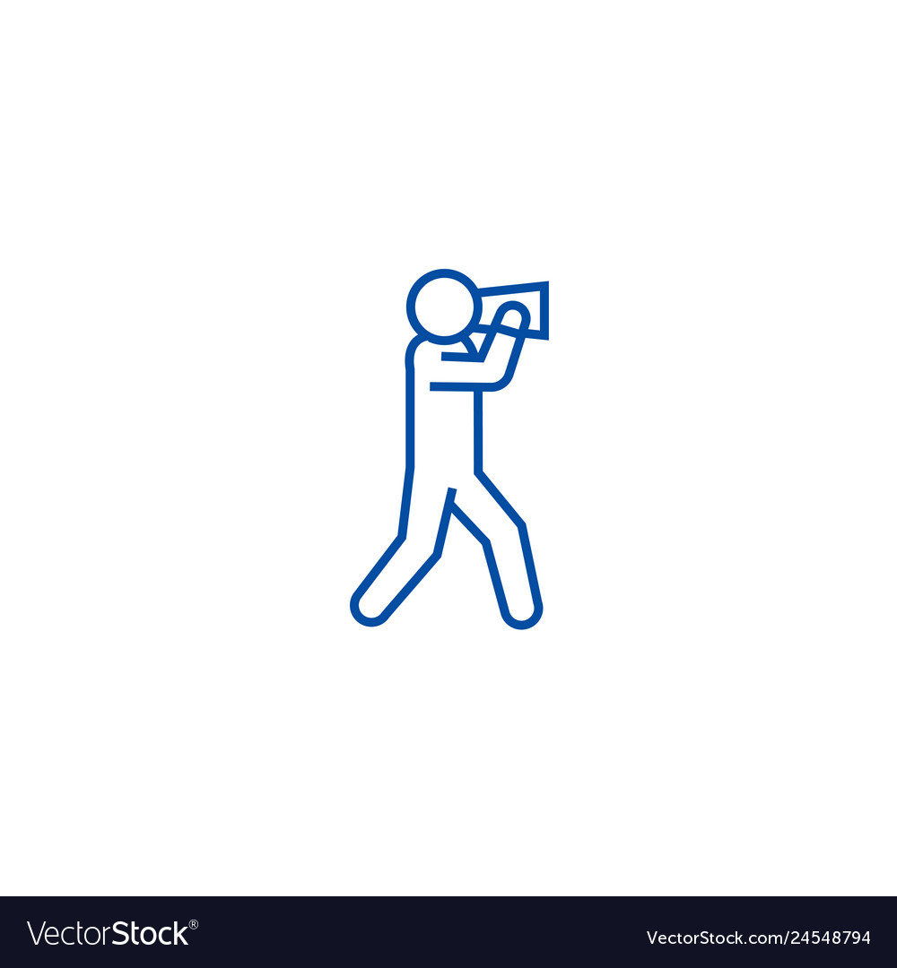 Man with Speaker Icon - Training Concept