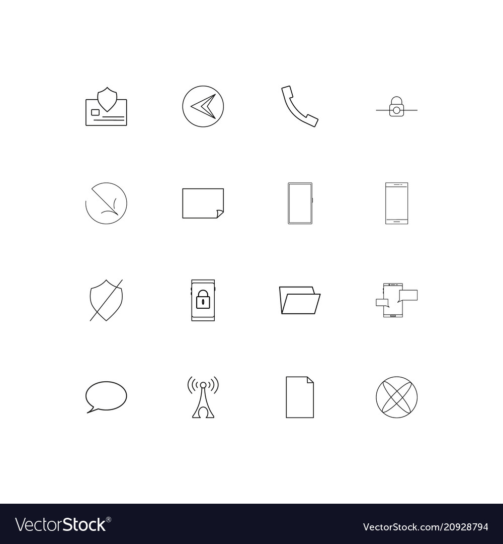 Network and database linear thin icons set