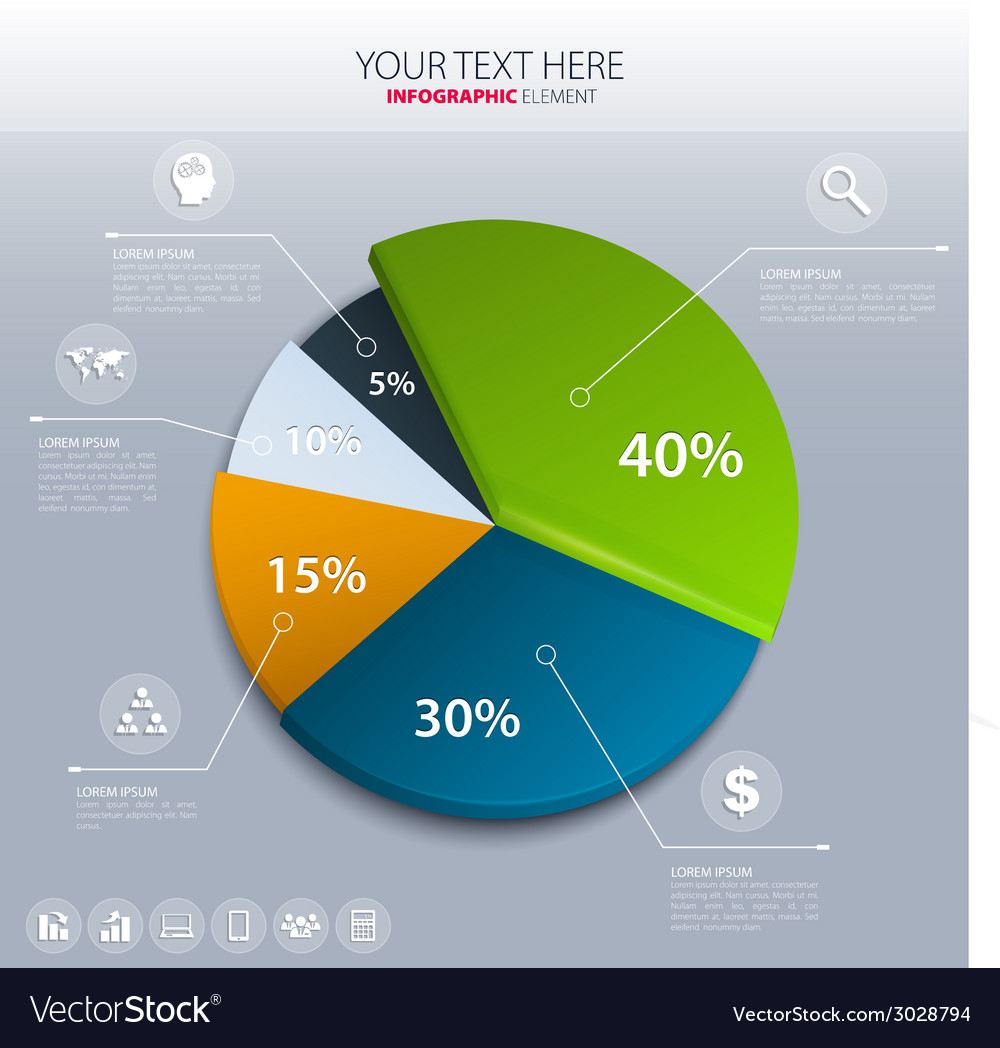 Pie chart - business statistics Royalty Free Vector Image