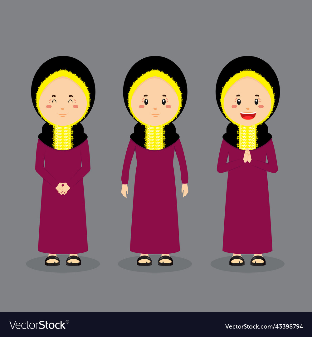 Qatar character with various expression