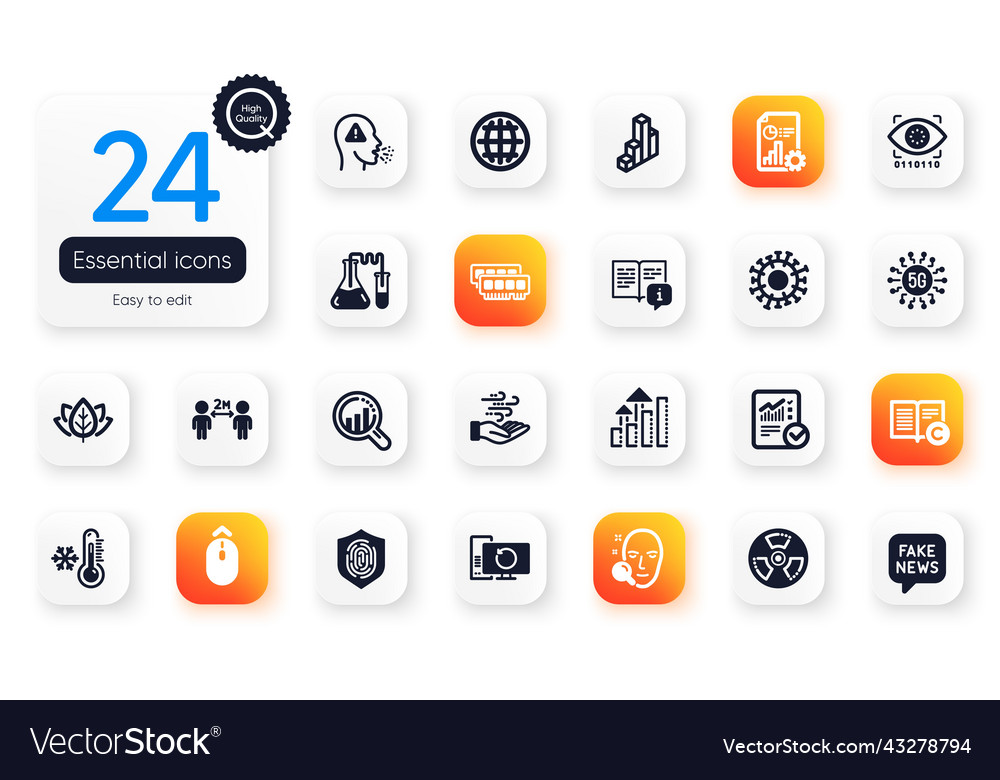 Set of science flat icons recovery computer low Vector Image Set of science flat icons recovery computer low