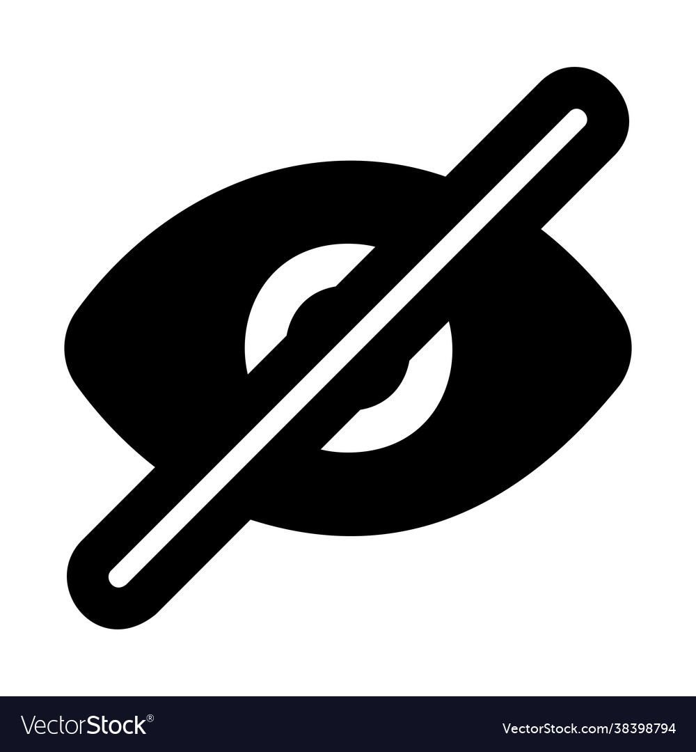 Visibility icon in solid style for any projects vector image Visibility icon in solid style for any projects