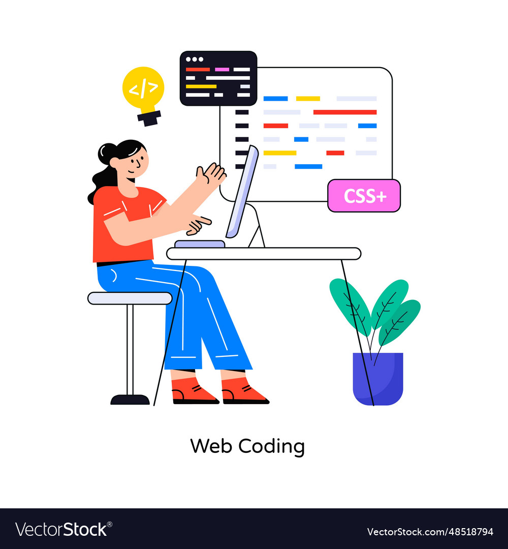 Web coding flat style design