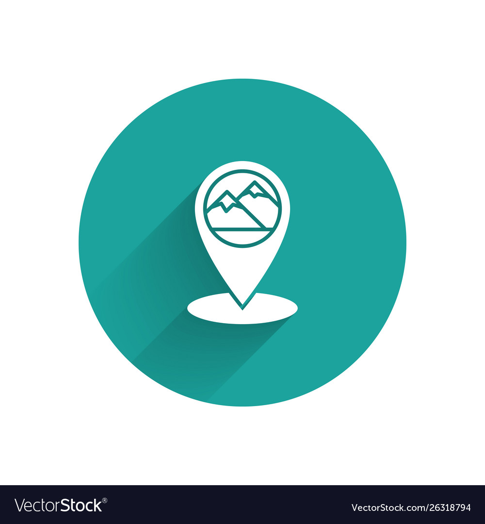 White map pointer with mountain icon isolated vector image White map pointer with mountain icon isolated