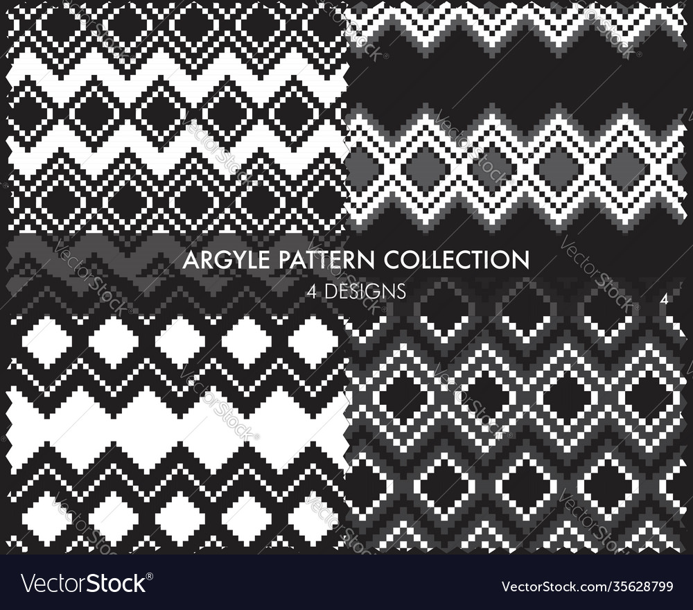 Argyle seamless pattern collection Vector Image Argyle seamless pattern collection