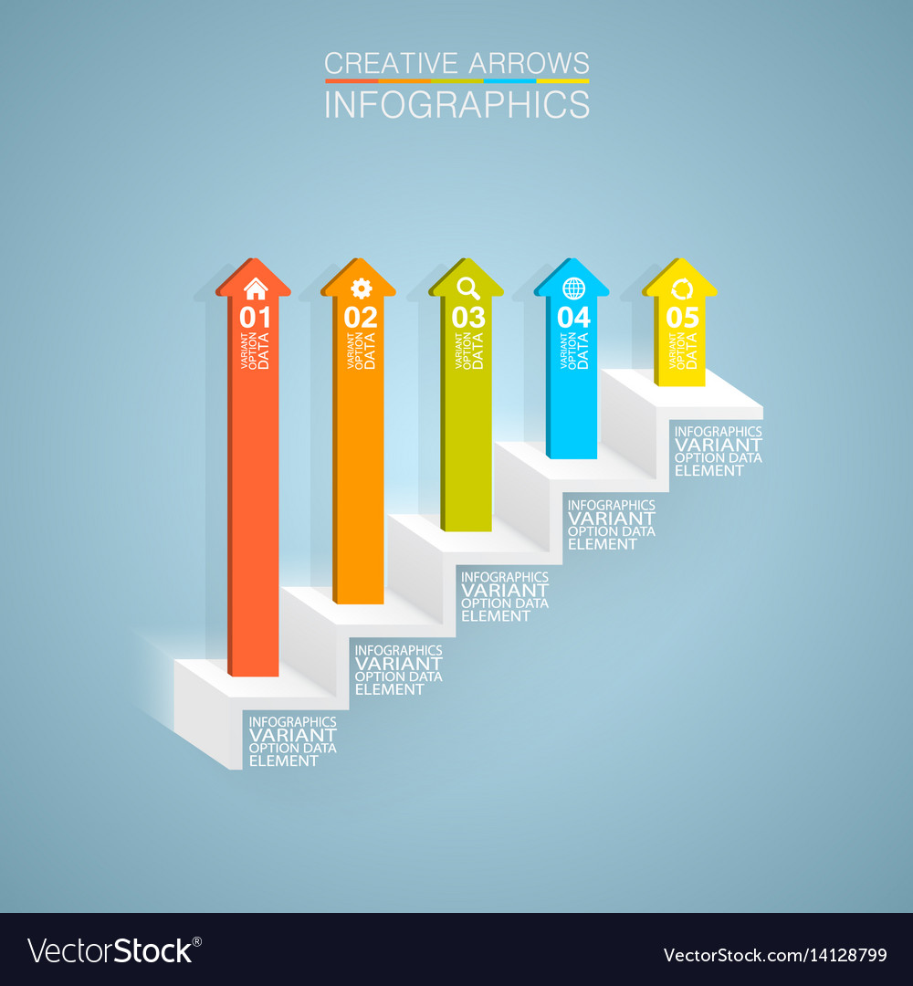 Ascending Steps with Arrows - Progress Chart
