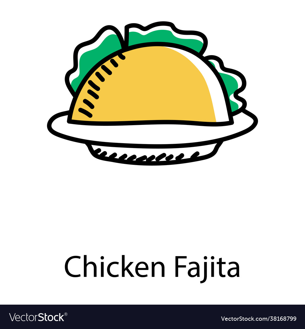 Chicken fajita Royalty Free Vector Image - VectorStock