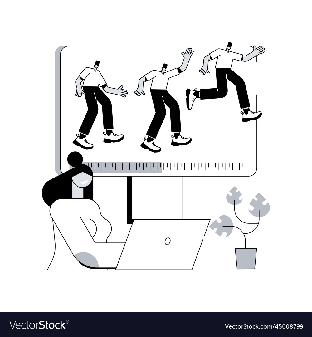 Computer animation abstract concept vector image Computer animation abstract concept