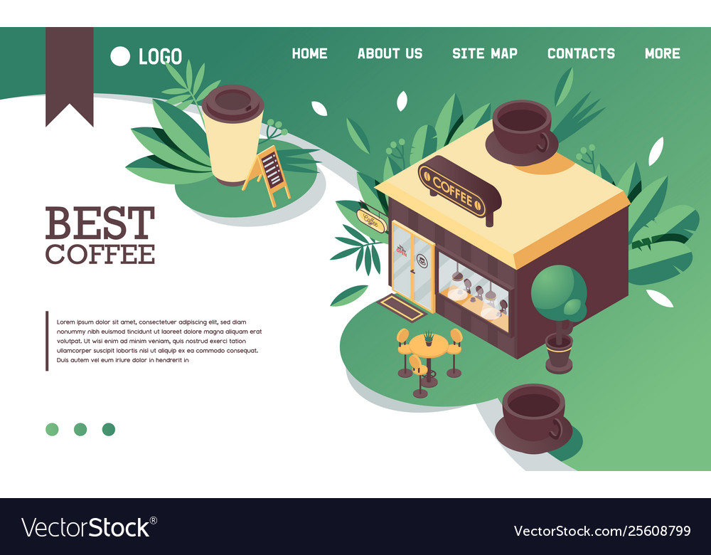 Concept with isometric coffee