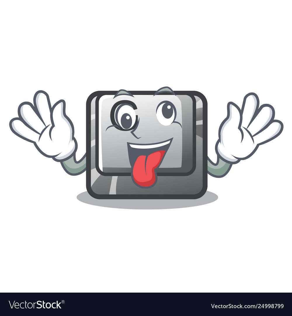 Crazy button g installed on mascot computer Vector Image Crazy button g installed on mascot computer