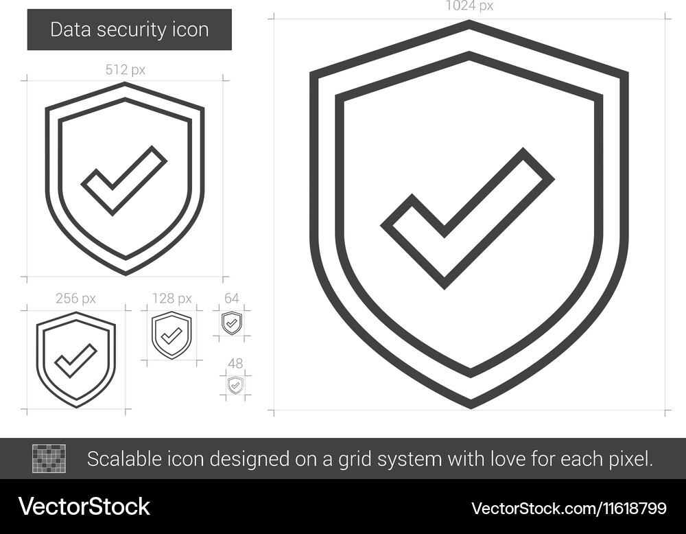 Data security line icon Royalty Free Vector Image