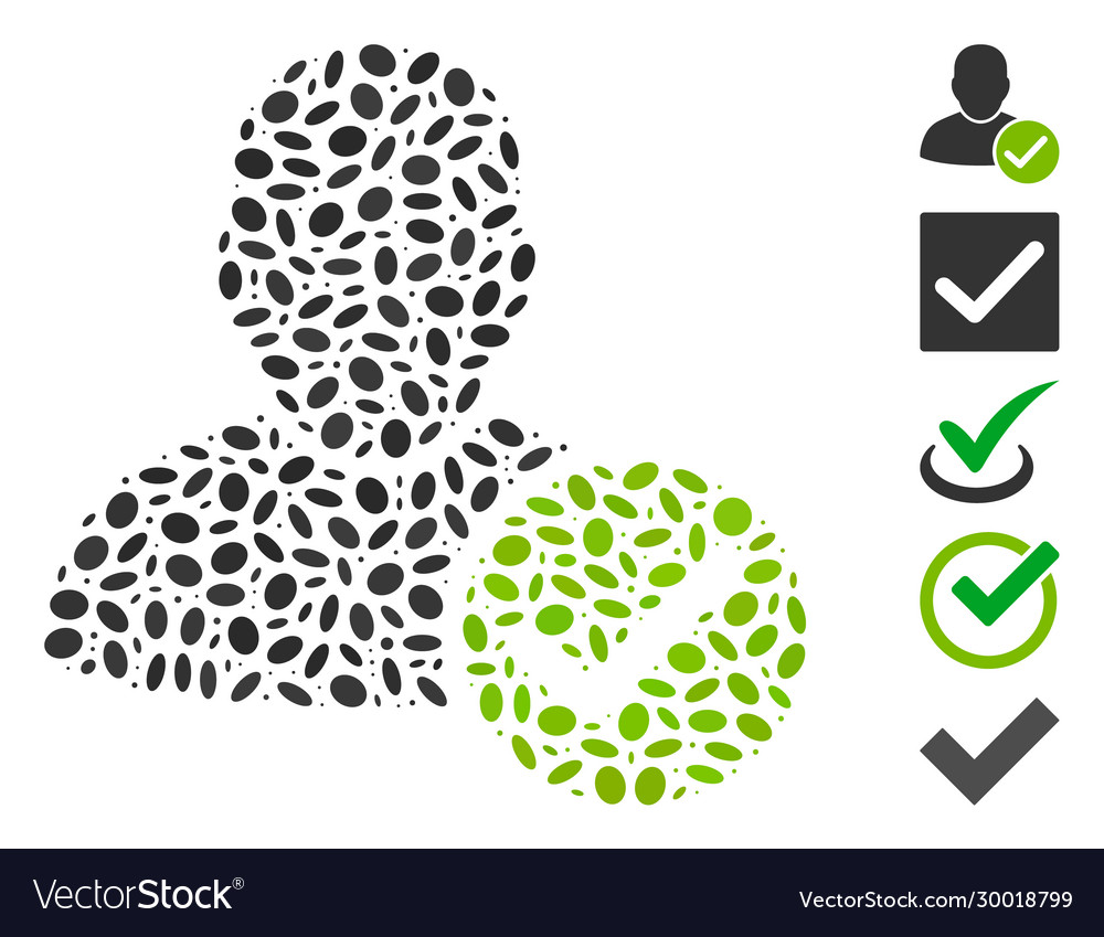 Ellipse mosaic user valid vector image Ellipse mosaic user valid