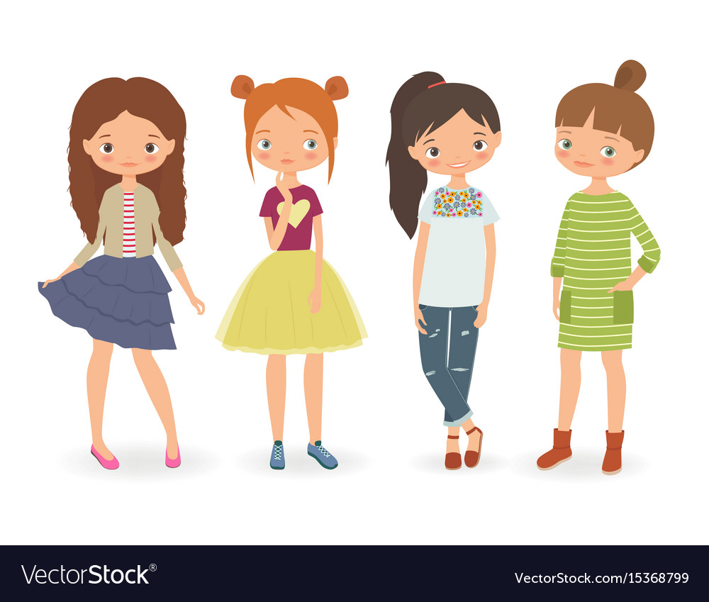 Fashion stylish girls Royalty Free Vector Image