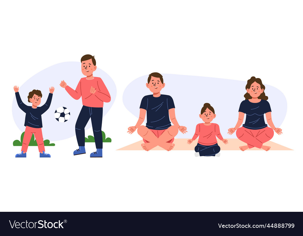 Hand drawn family scenes Royalty Free Vector Image