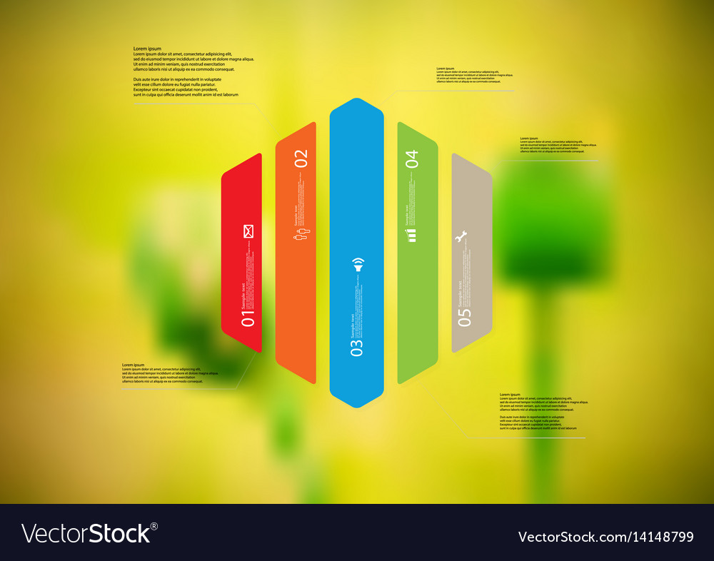 Infographic template with hexagon vertically