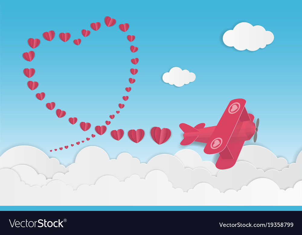 Love and valentines day theme background plane