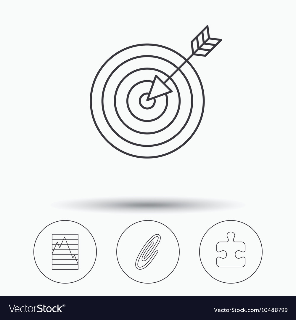 Puzzle graph charts and target icons