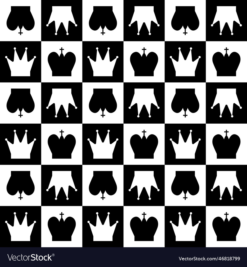 Seamless pattern with chess figures endless vector image Seamless pattern with chess figures endless