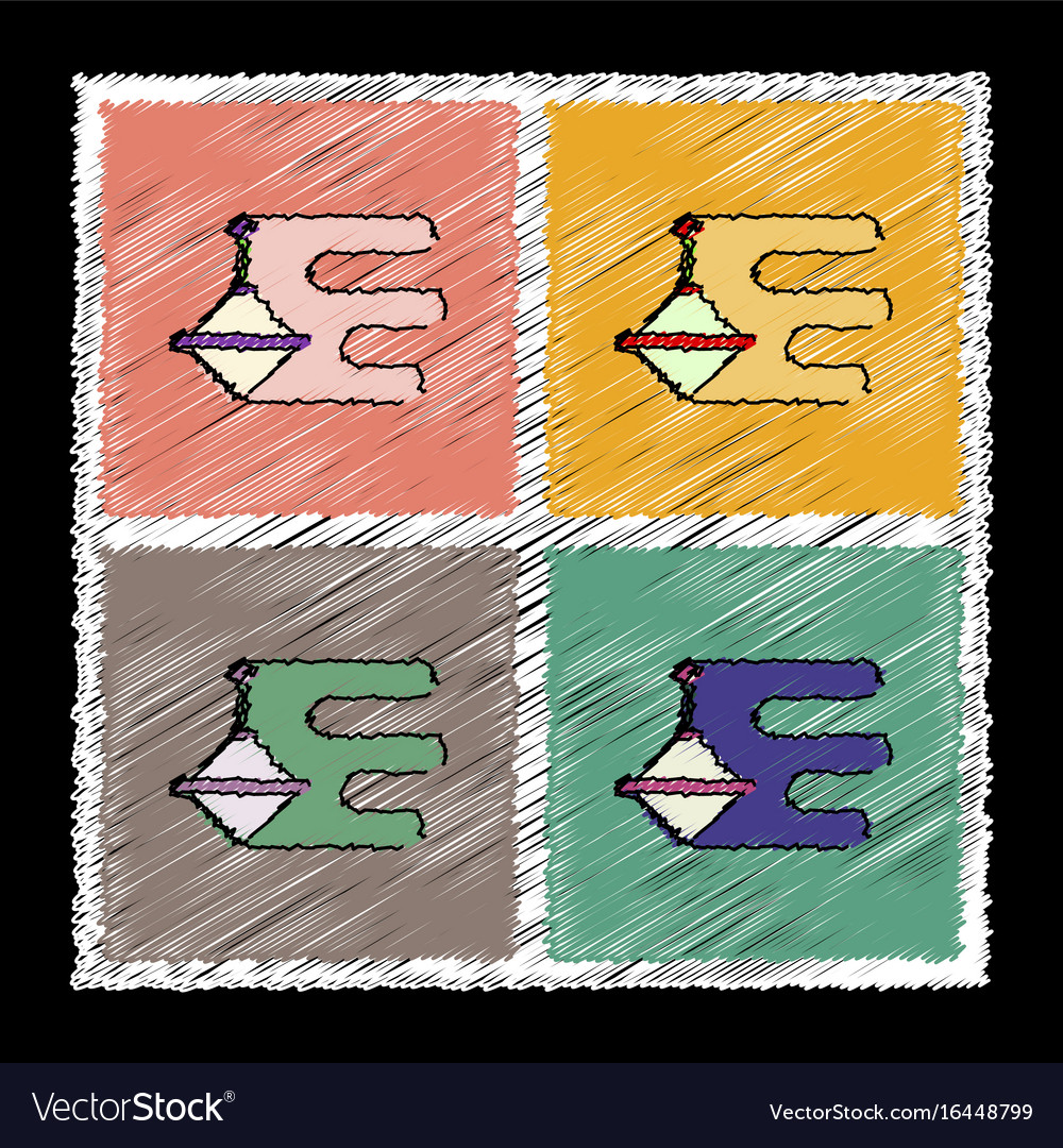 Set of flat shading style icons rotating