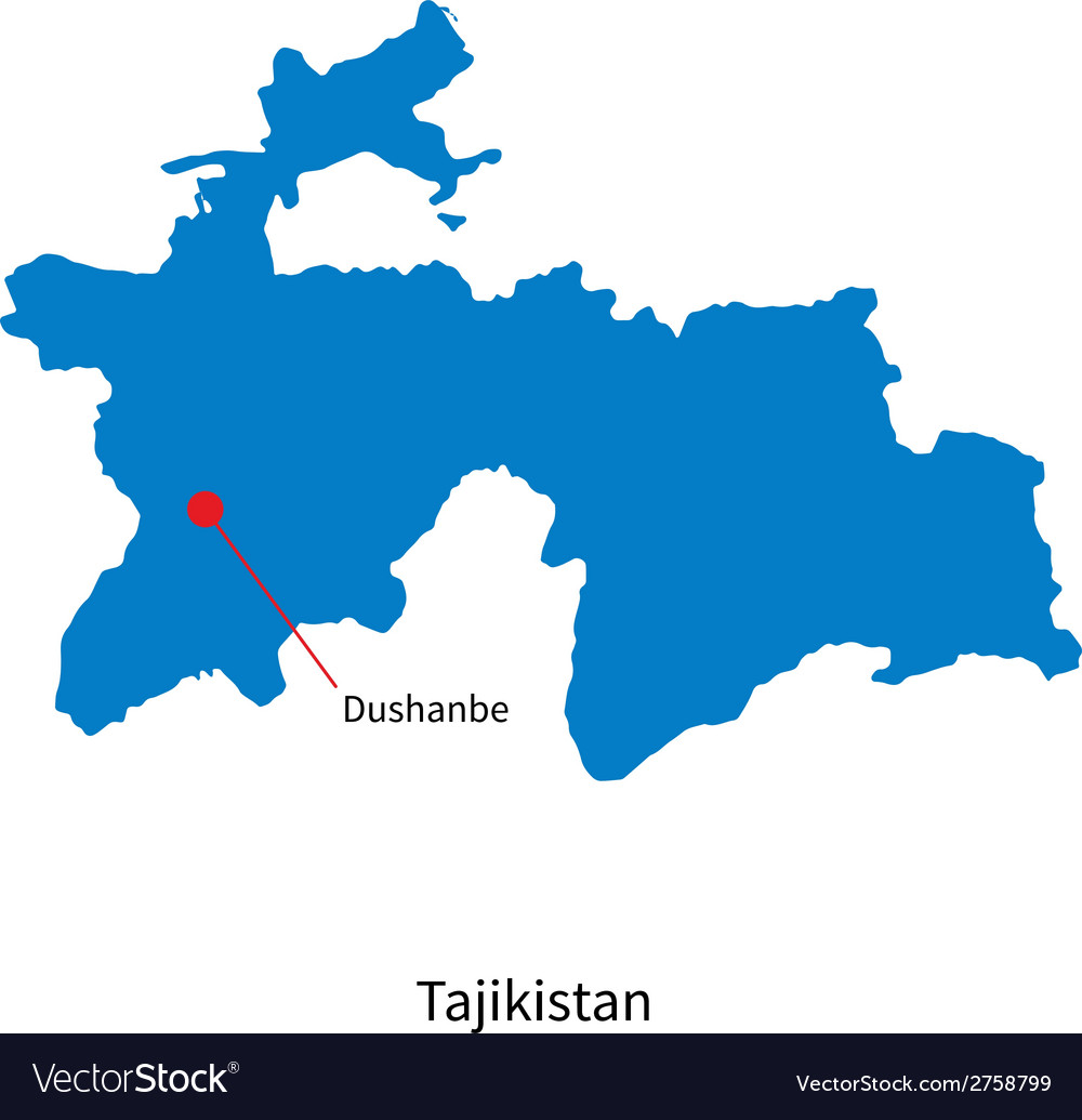 Tajikistan Map with Dushanbe