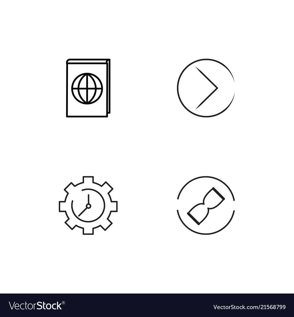 Time linear icons set simple outline