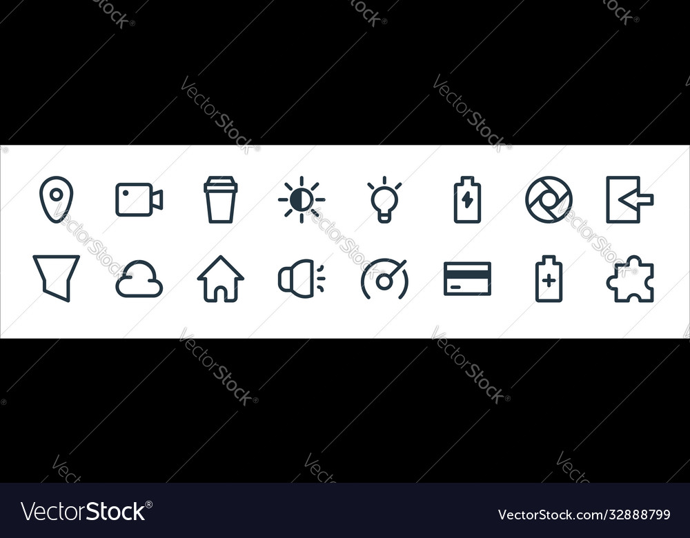 User interface line icons linear set quality vector image User interface line icons linear set quality
