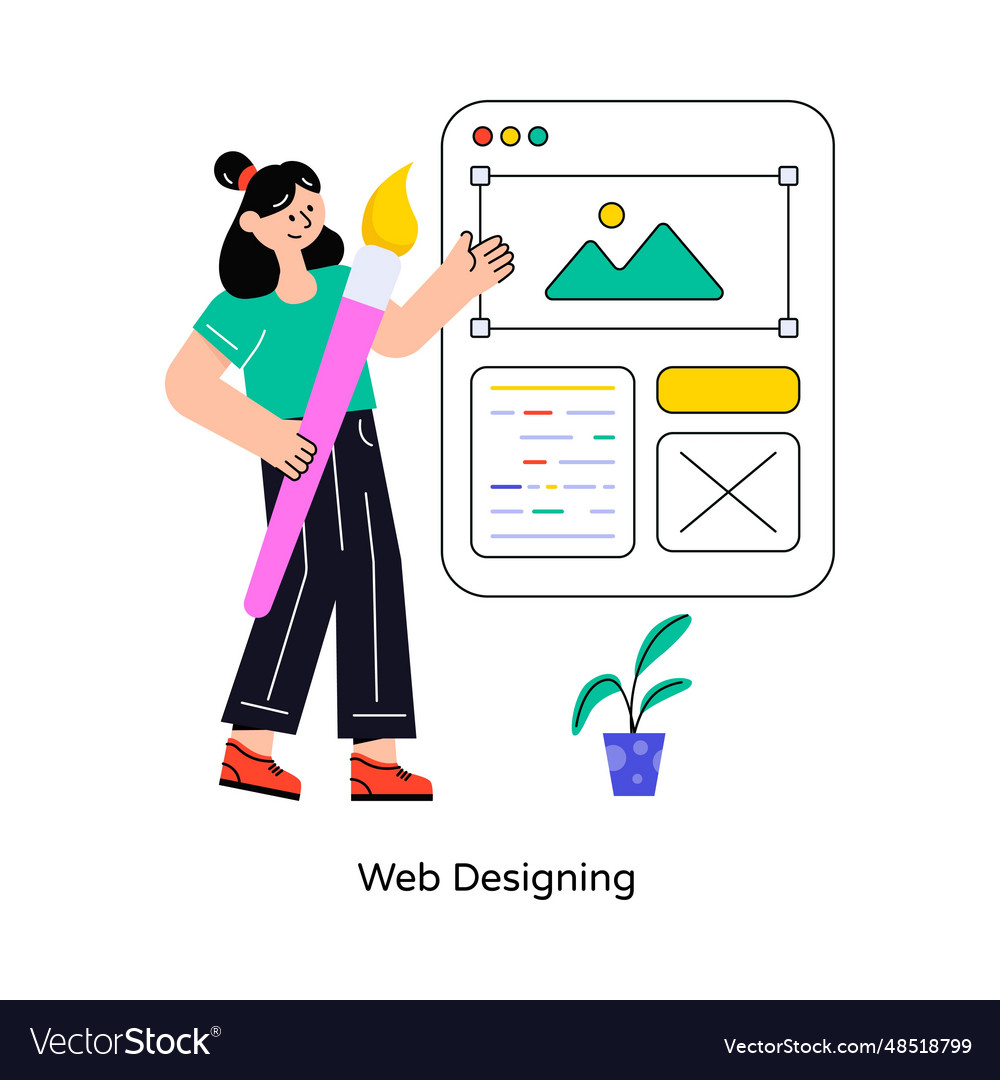 Web designing flat style design
