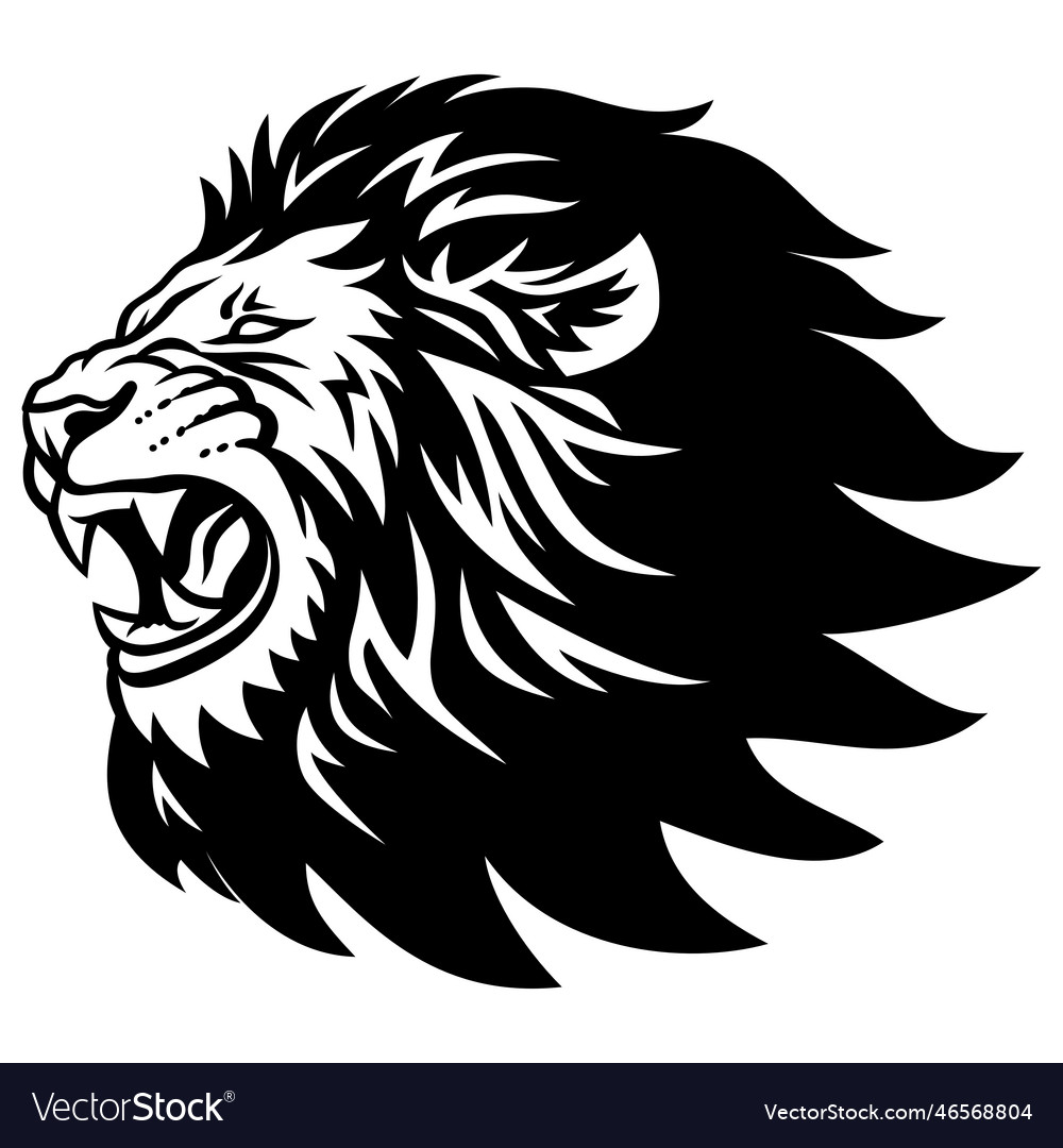 Angry lion head roaring logo esport mascot design Vector Image