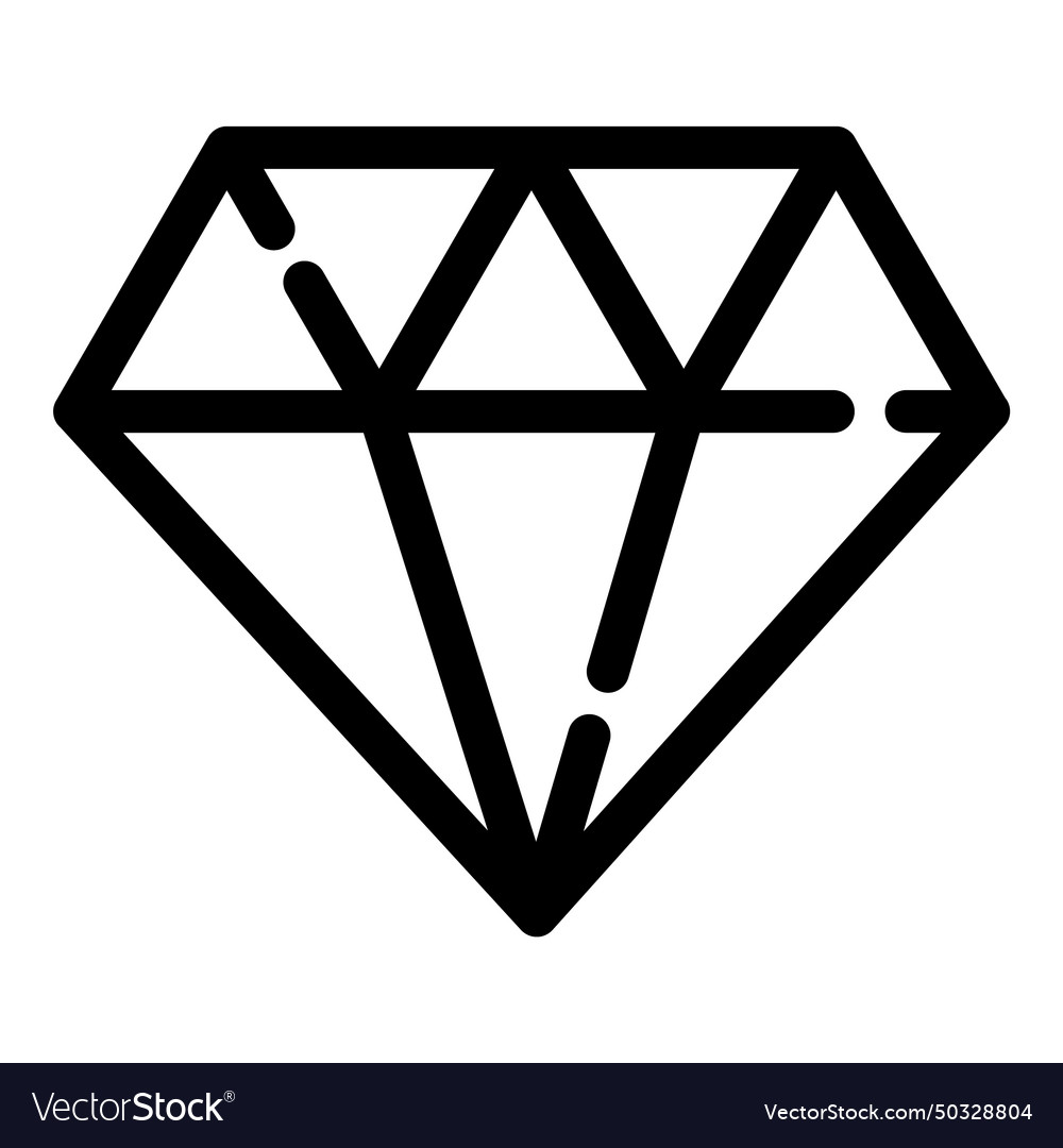 Diamond flat icon isolated on white background Vector Image