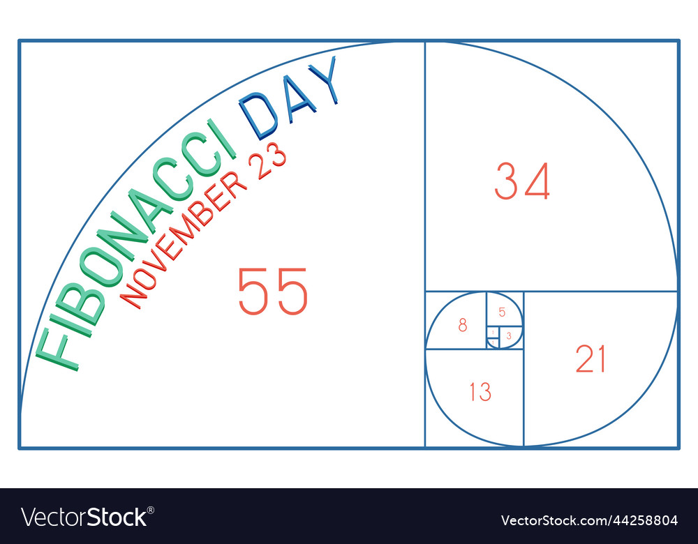 Fibonacci day poster design vector image Fibonacci day poster design
