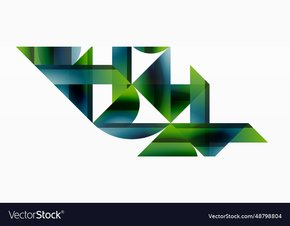 Gradient color triangles and circles on white