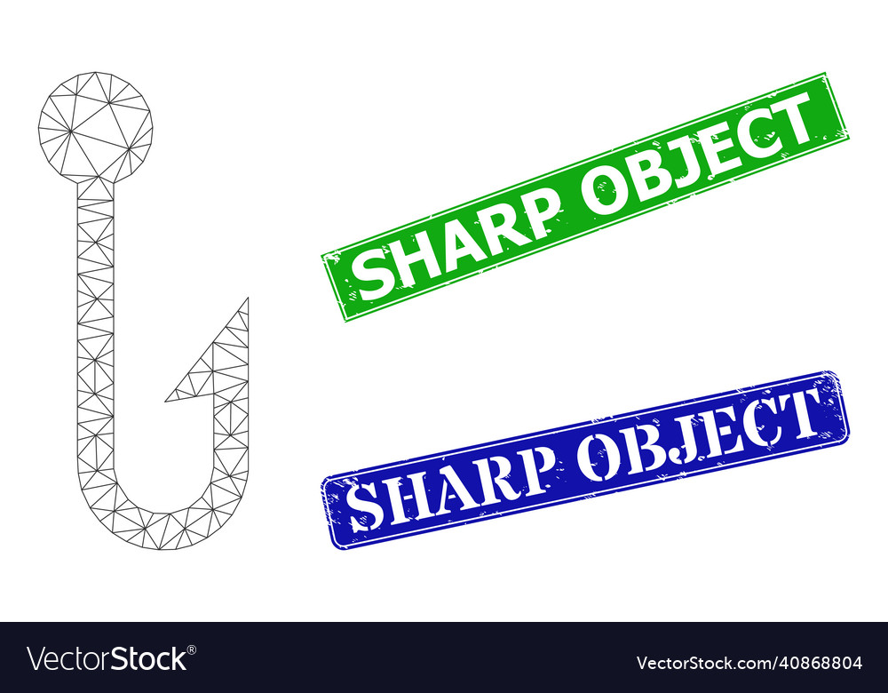 Grunged sharp object imprints and triangle mesh vector image Grunged sharp object imprints and triangle mesh