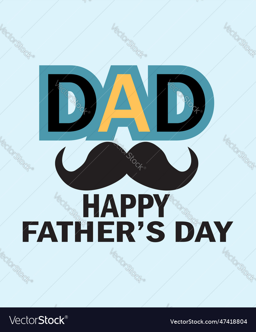 Happy fathers day text design Royalty Free Vector Image