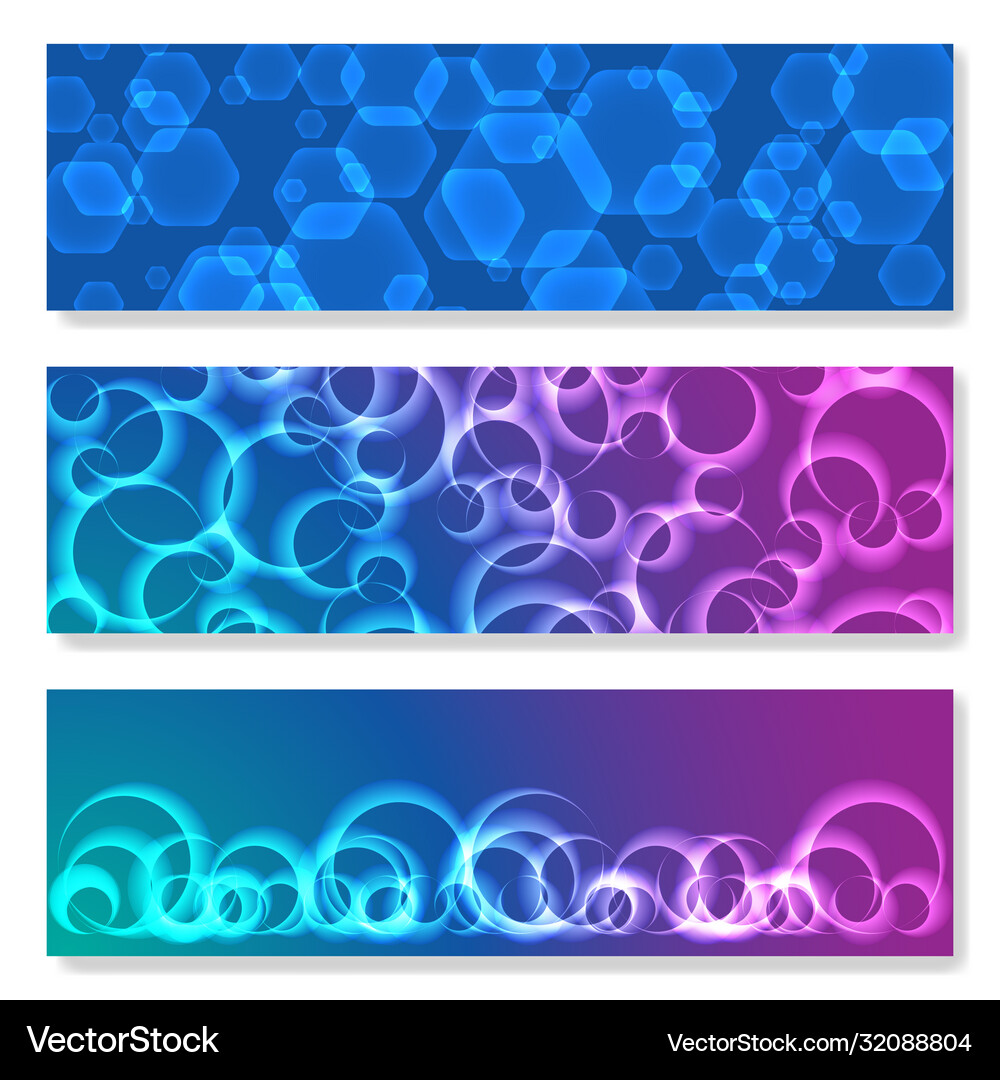 Horizontal abstract banners set Royalty Free Vector Image
