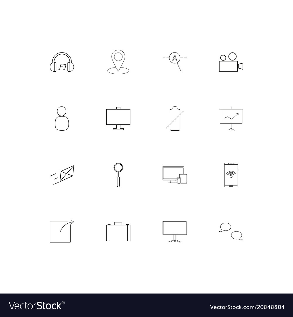 Internet of things linear thin icons set outlined