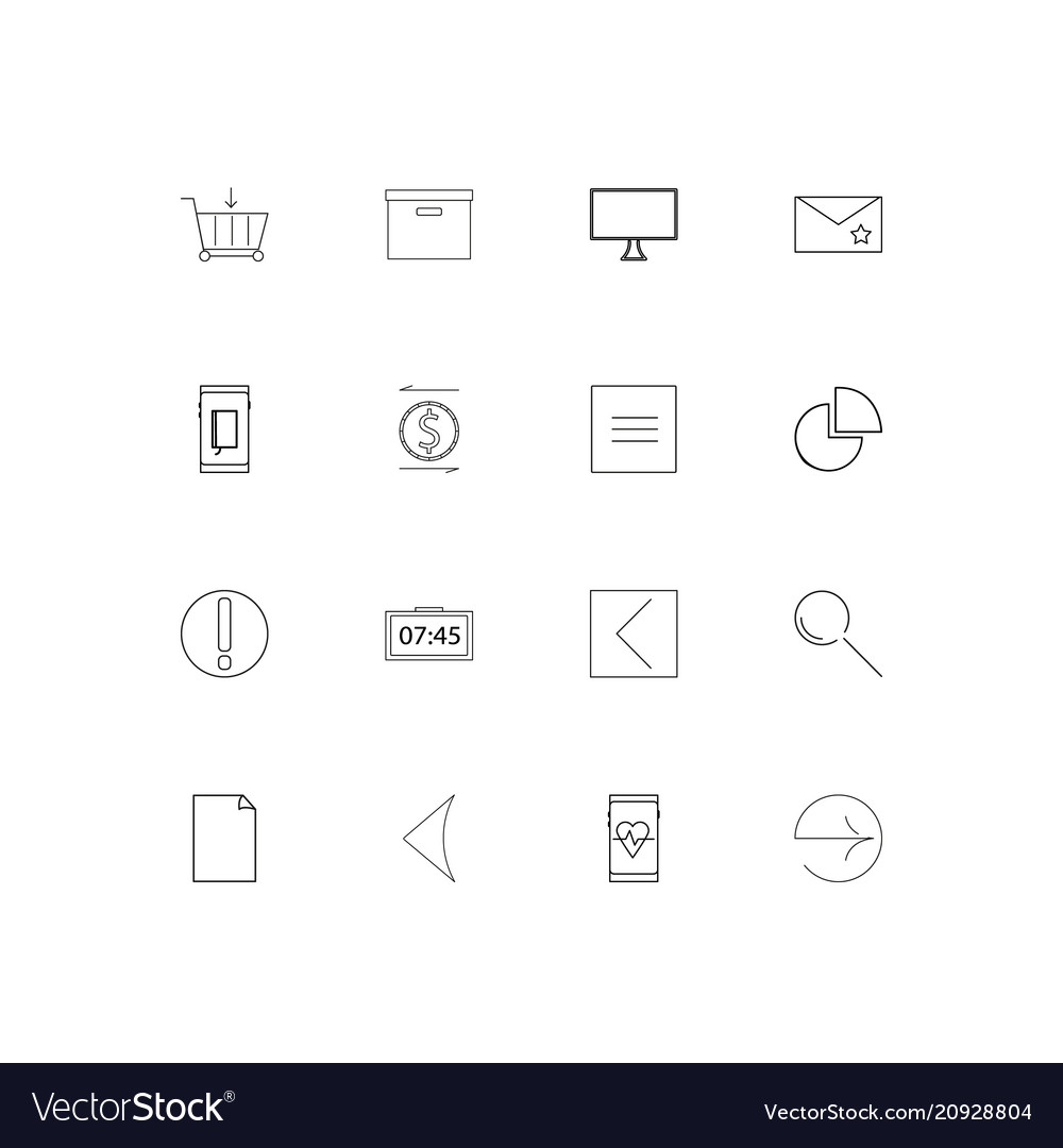 Internet of things linear thin icons set outlined