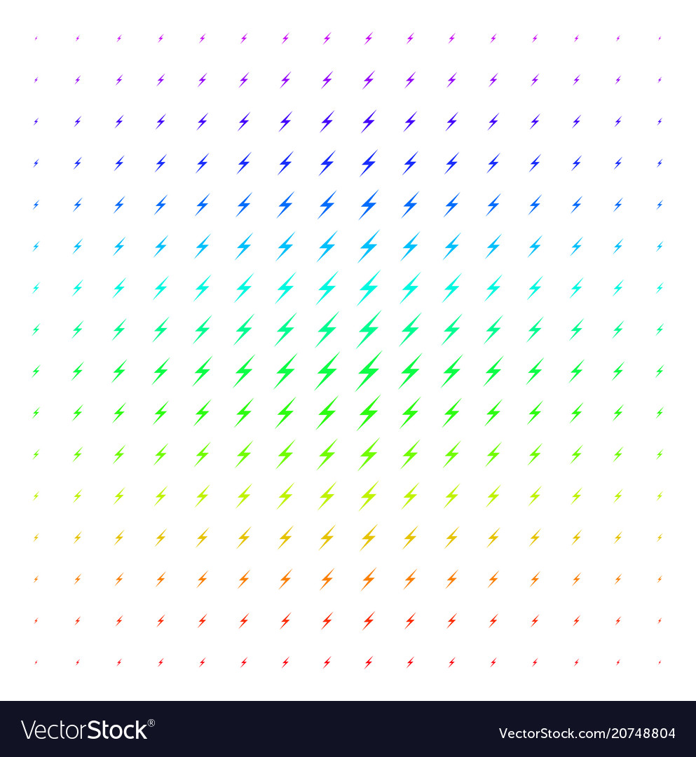 Lightning shape halftone spectrum grid Vector Image Lightning shape halftone spectrum grid