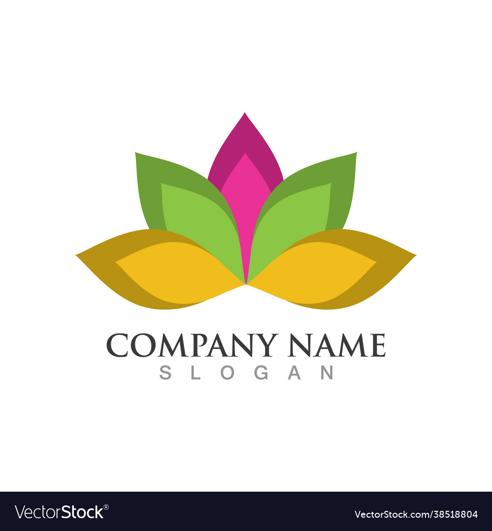 Lotus flower logo and symbol image Royalty Free Vector Image