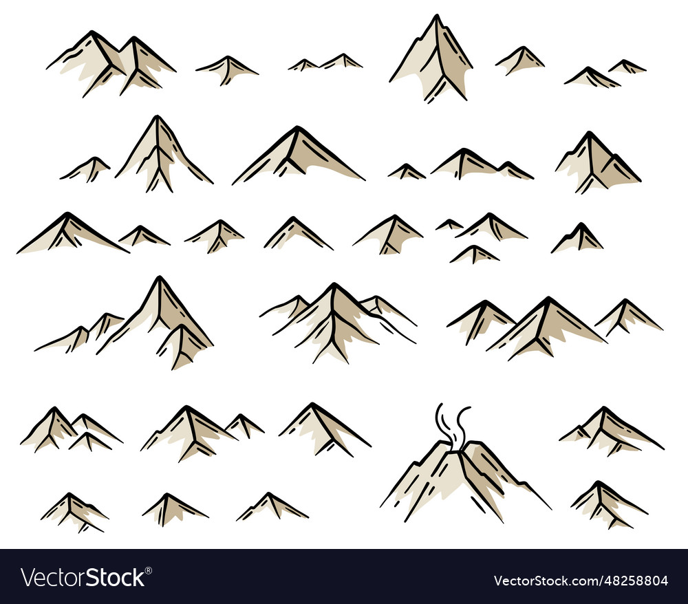 Mountain set separate elements kit of the map