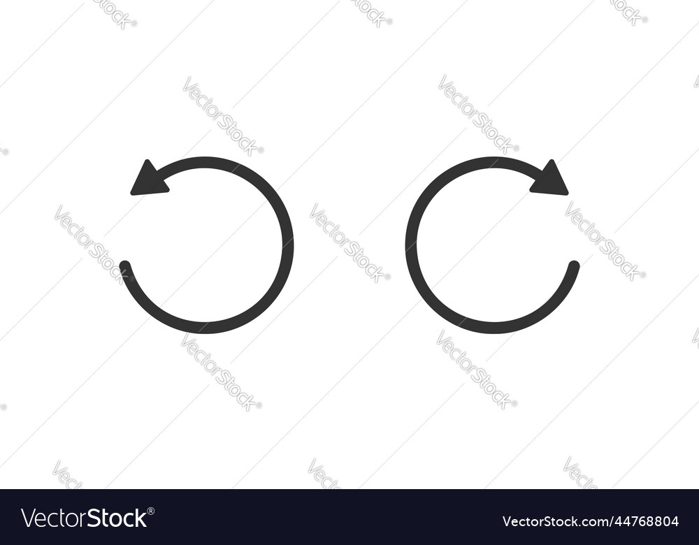 Rewind and fast forward icons with circle arrows