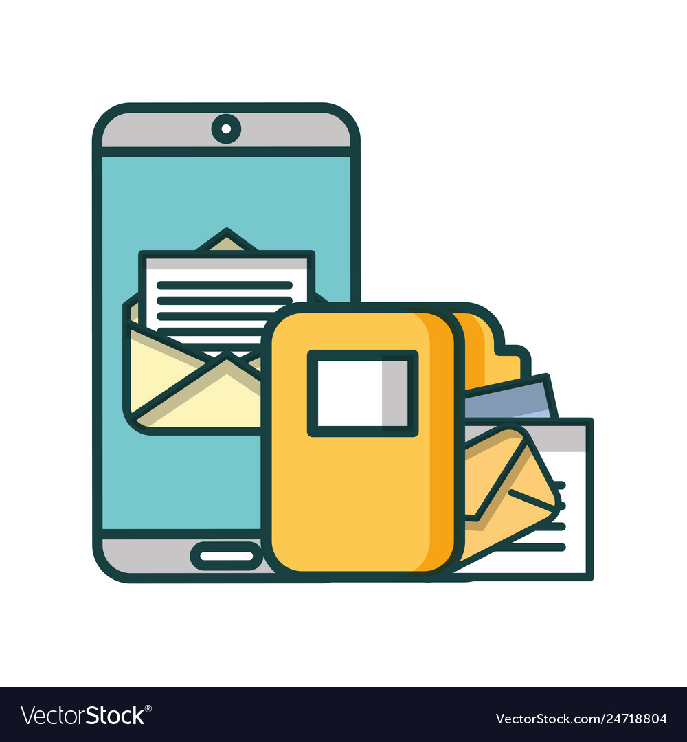 Smartphone email folder file documents business Vector Image