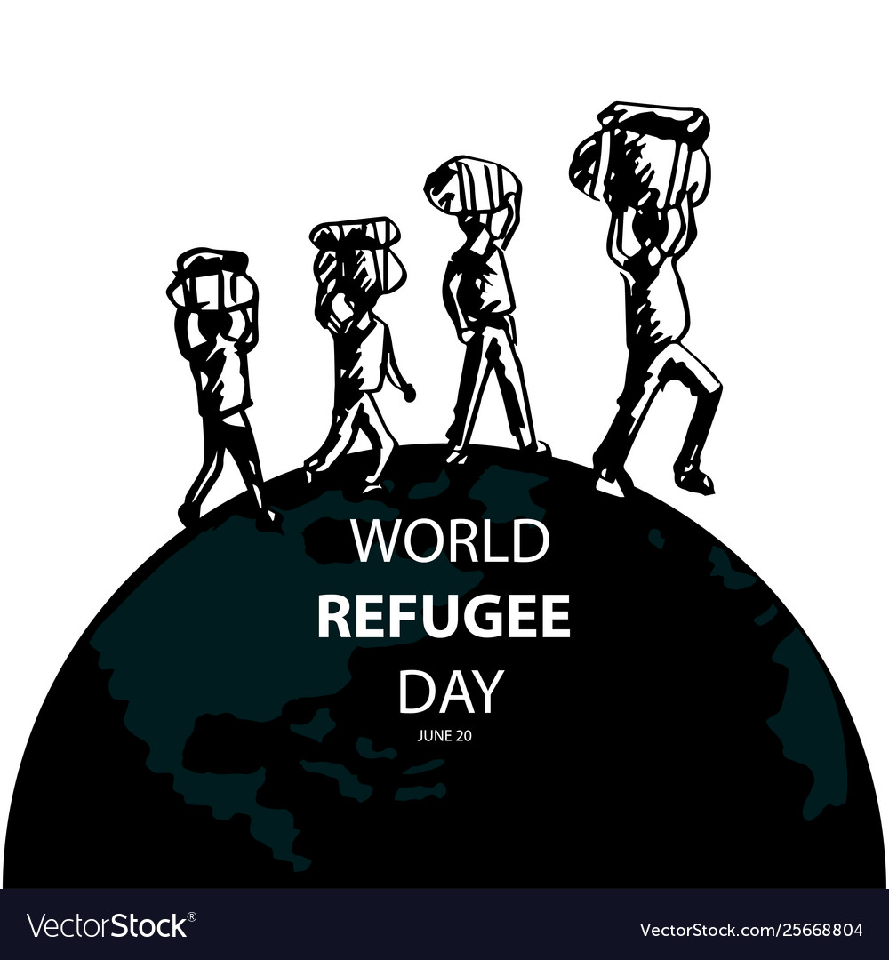 World refugee day poster design Royalty Free Vector Image