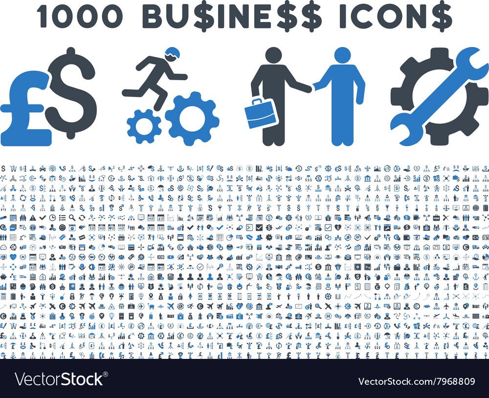 1000 flat business icons