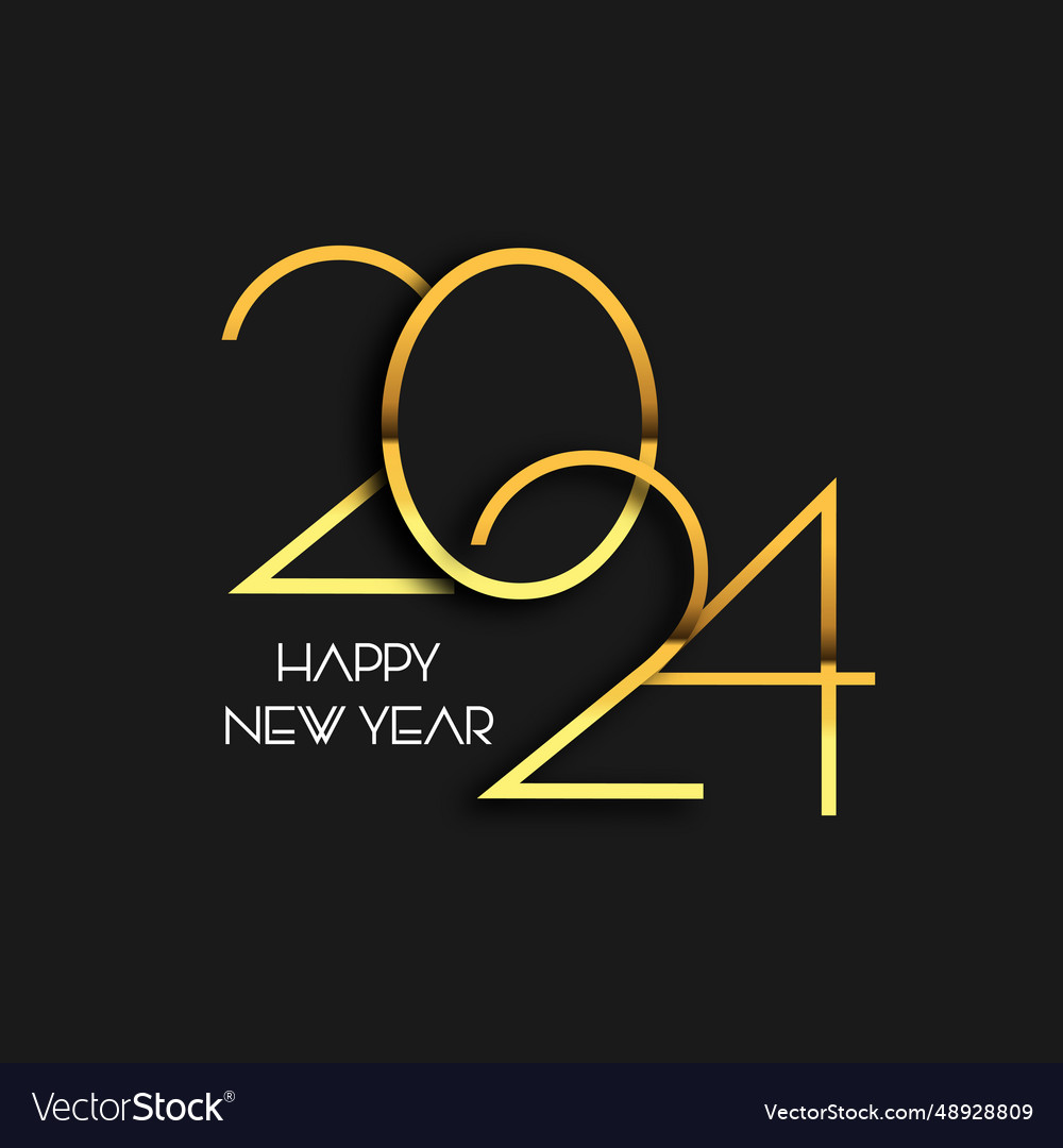 Abstract happy new year background with gold Vector Image