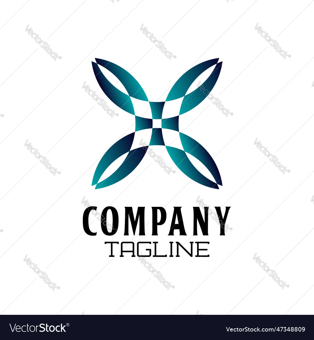 Abstract letter x geometric logo Royalty Free Vector Image