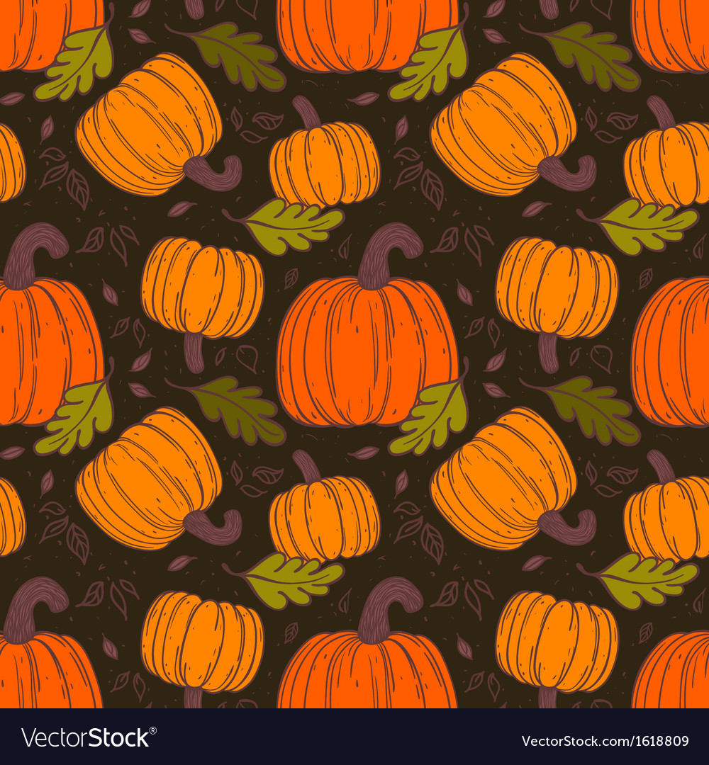 Autumn Pumpkin Seamless Pattern