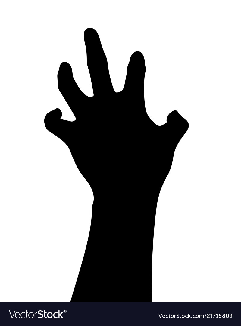 Black Hand Silhouette Gesture Reach Up Royalty Free Vector