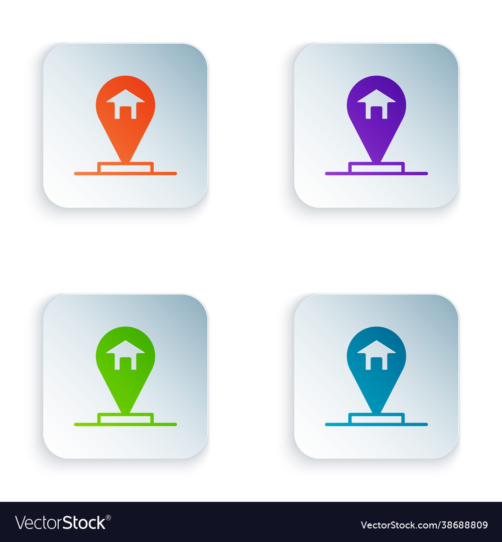 Color map pointer with house icon isolated vector image Color map pointer with house icon isolated