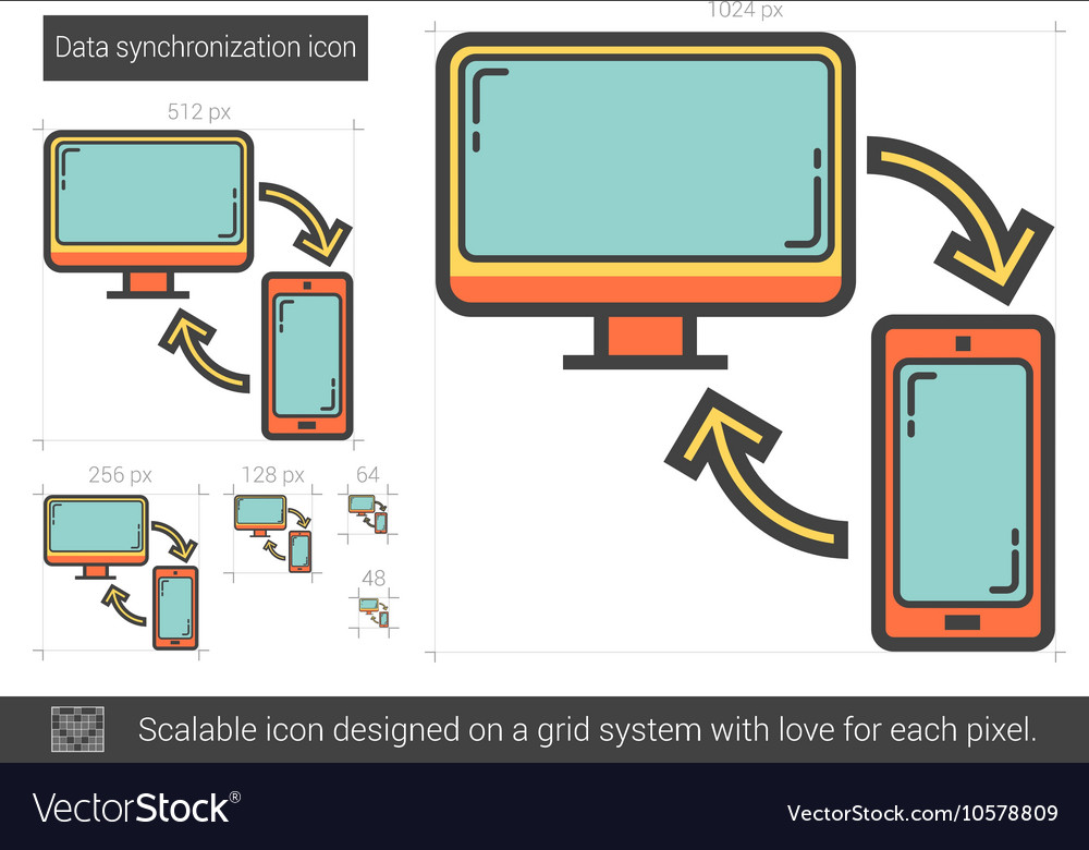 Data synchronization line icon